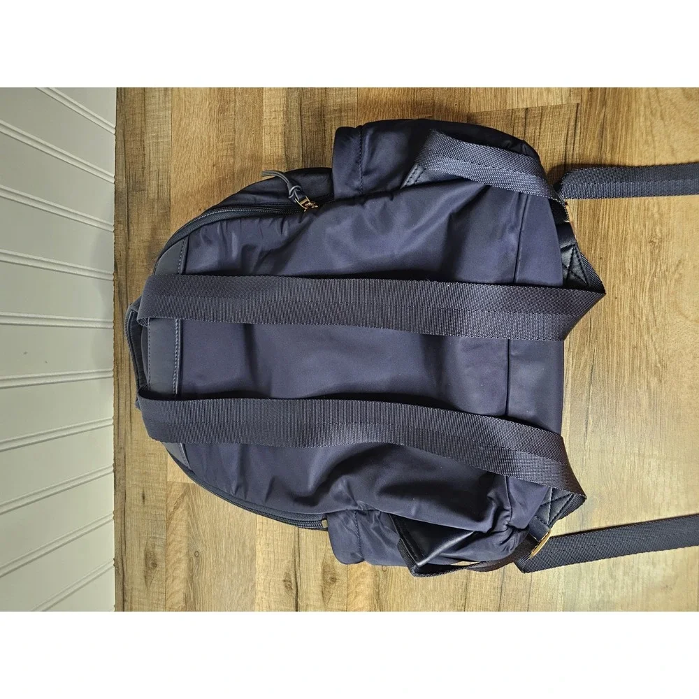 Tory Burch Ella Navy Blue Nylon Backpack Travel School